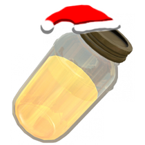 Jarate with a Santa hat.